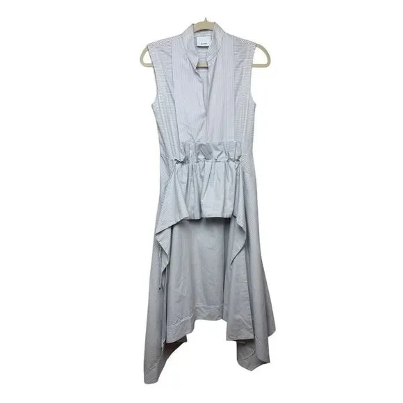 Acler Pinstripe Ruched High Lo Dress Sz. 2 US - Picture 2 of 12
